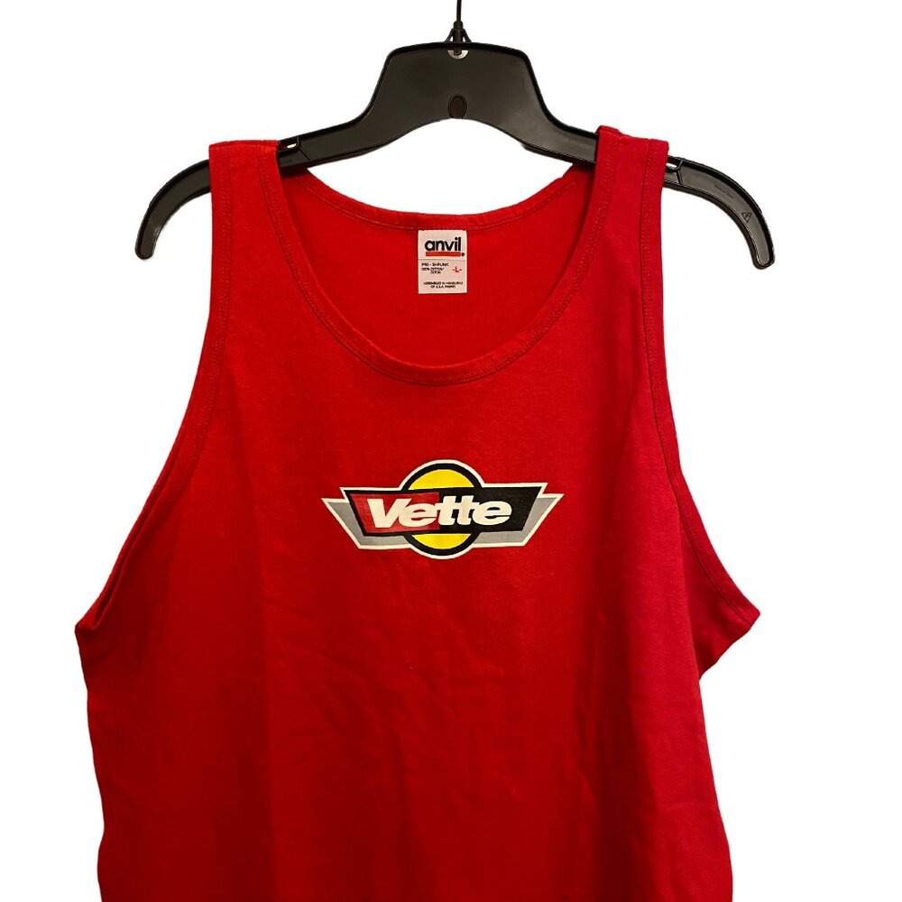 Official GM Chevrolet Corvette Graphic Tank Top, Anvil, Large Red
